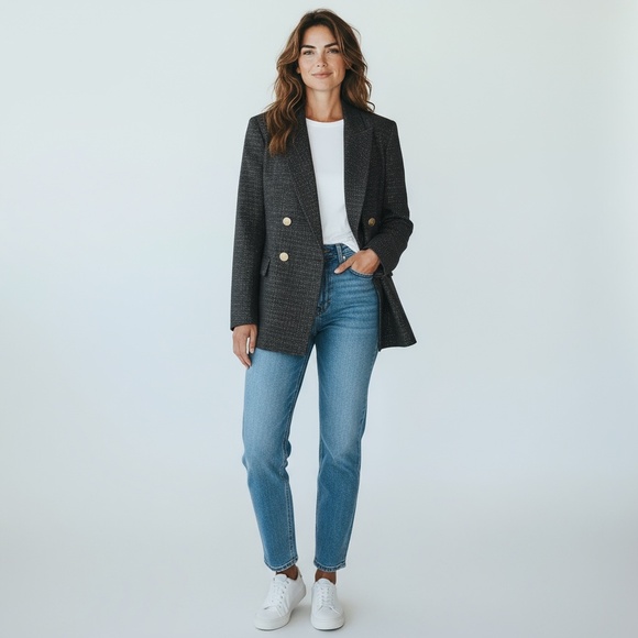 Elie Tahari Blazer Jacket Women's Size 14 Gold Kissed Metallic Weave Elegant - Picture 16 of 16